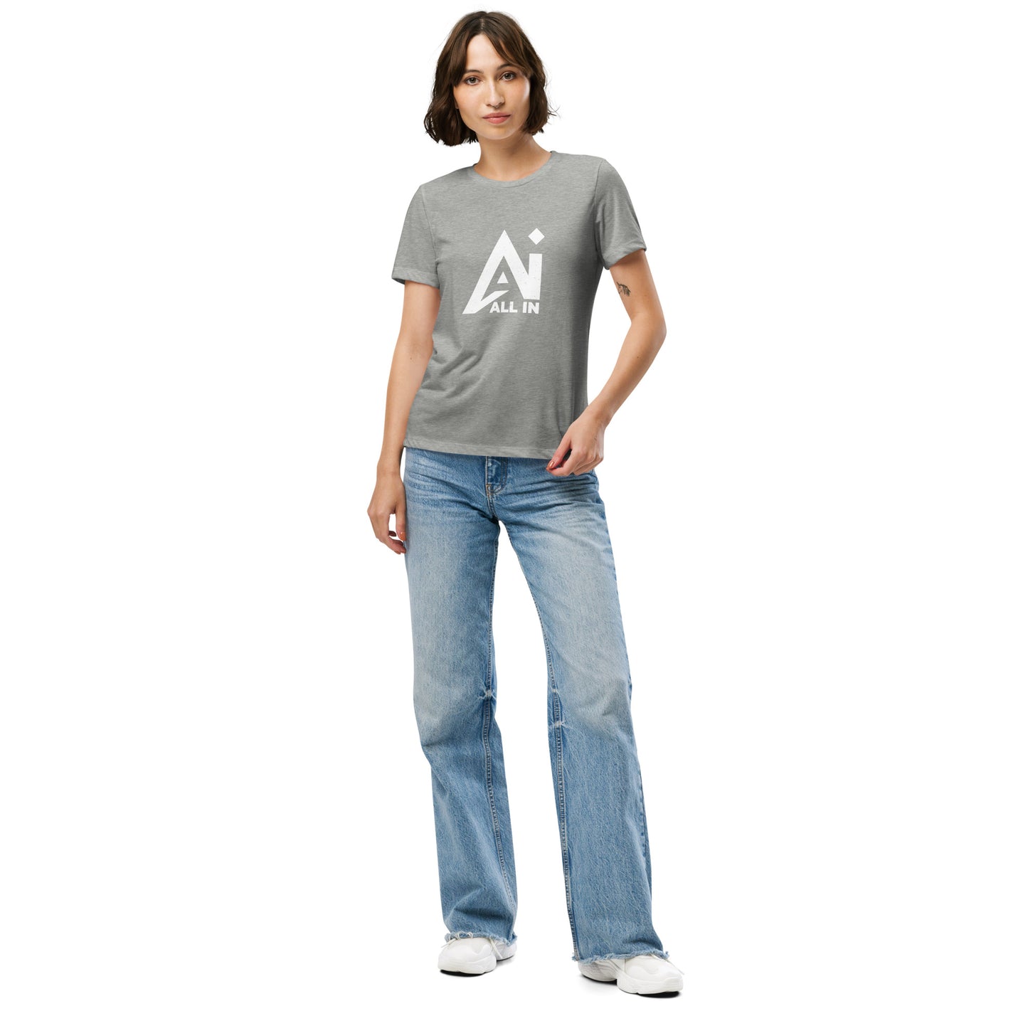 All In chest Women’s relaxed tri-blend t-shirt