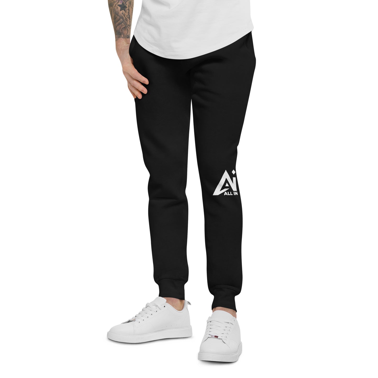 Unisex fleece sweatpants - left leg logo