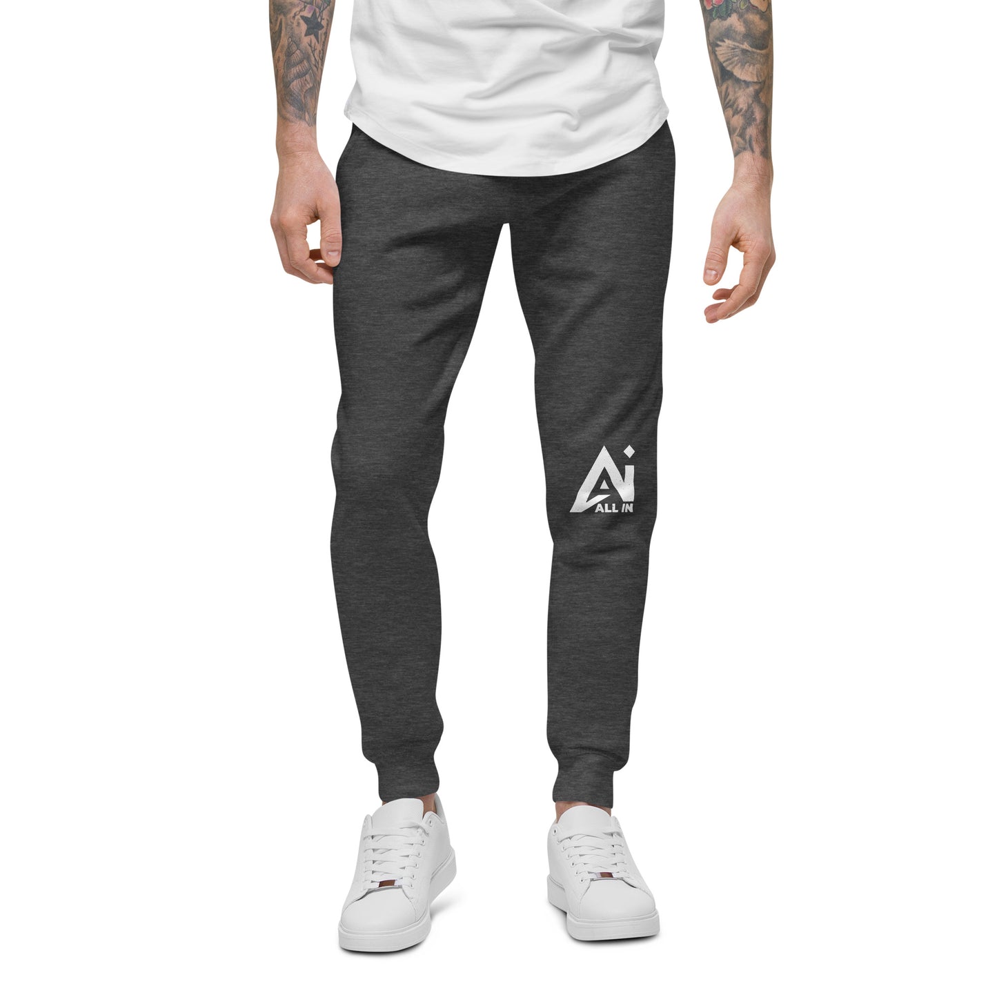 Unisex fleece sweatpants - left leg logo
