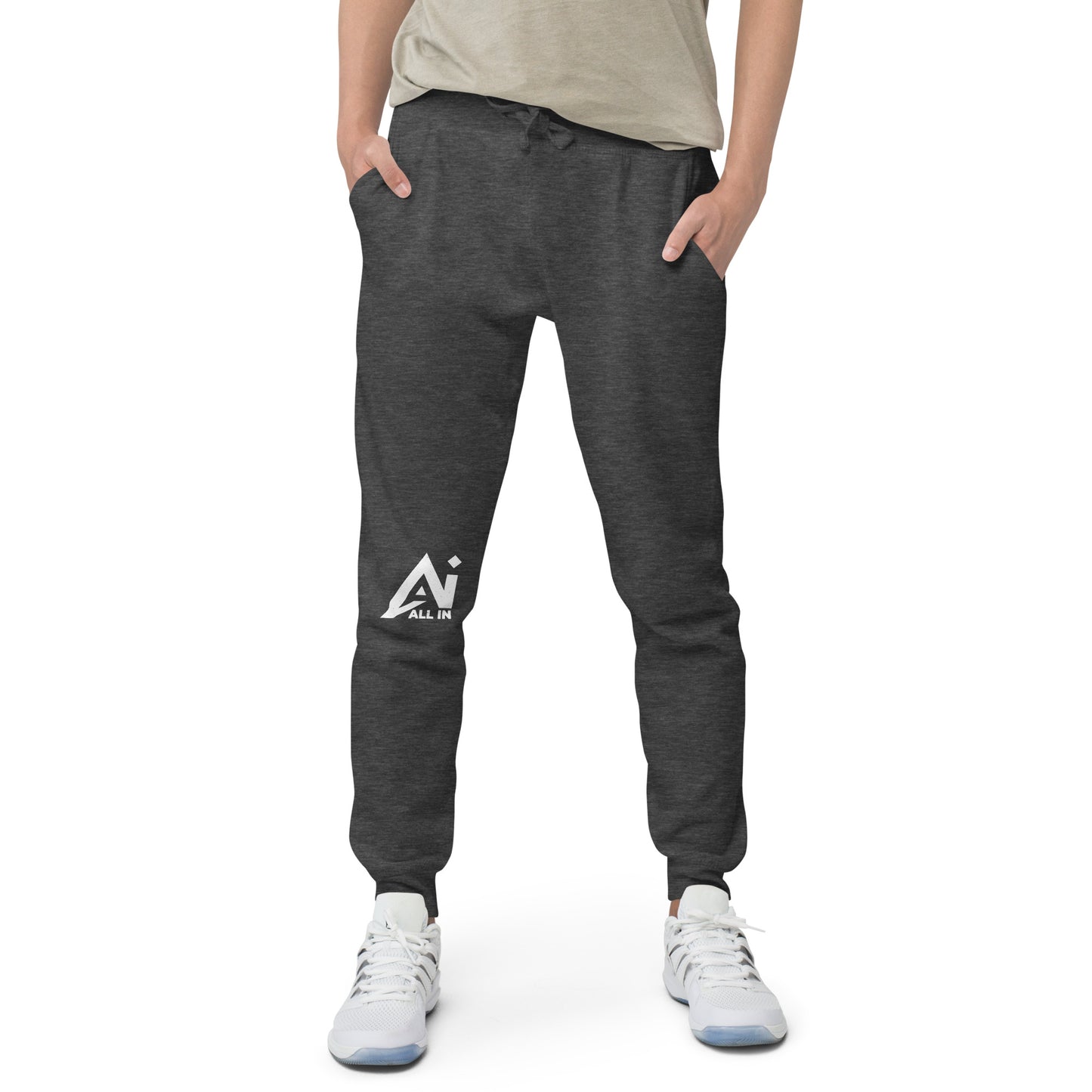 Unisex fleece sweatpants - right leg logo