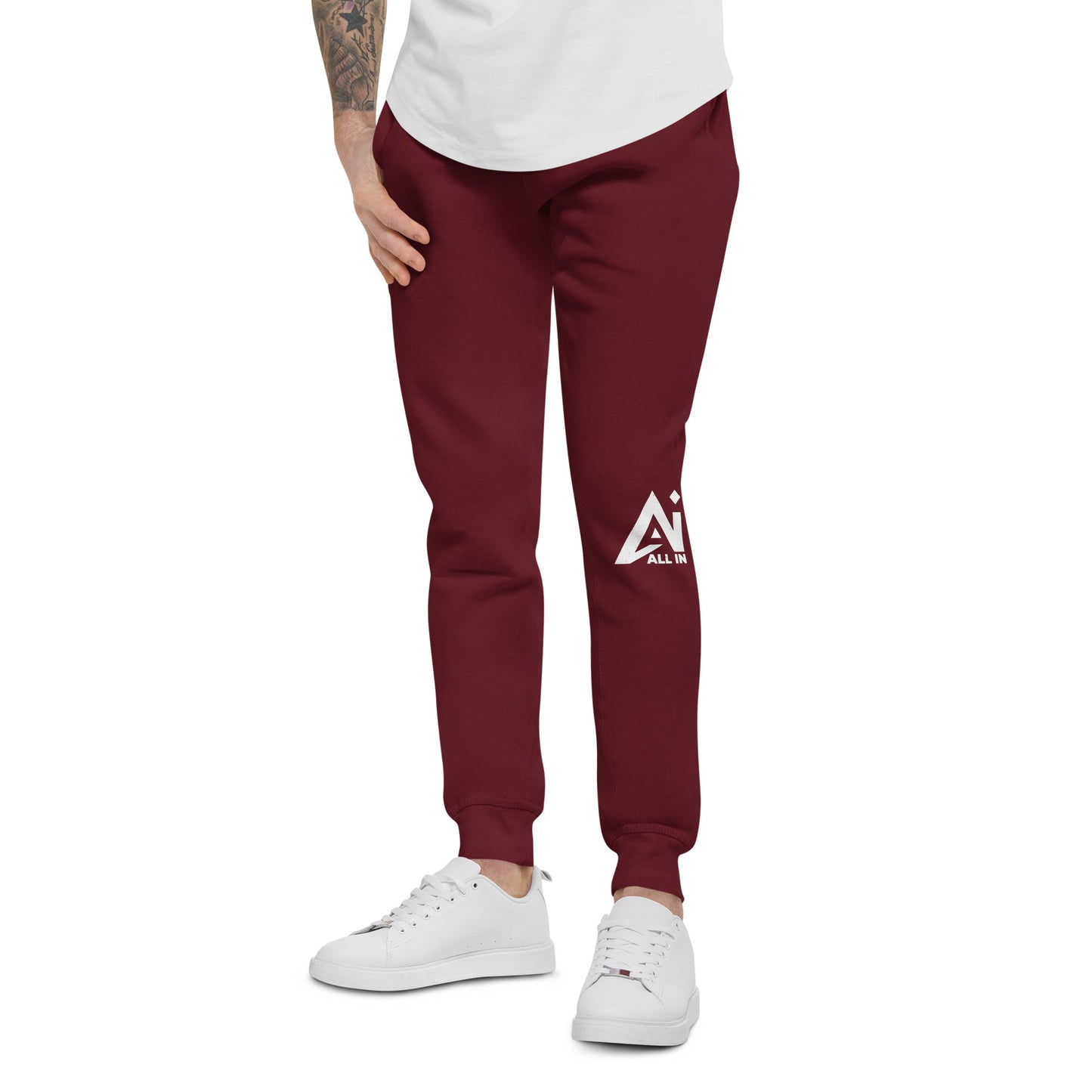 Unisex fleece sweatpants - left leg logo