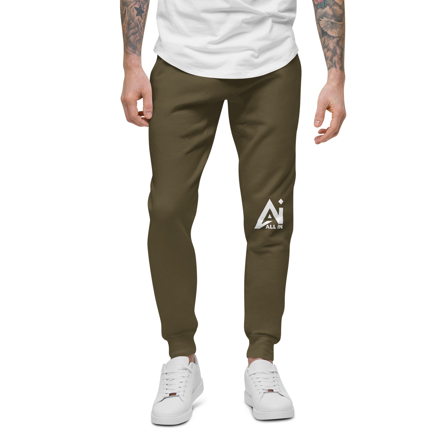 Unisex fleece sweatpants - left leg logo