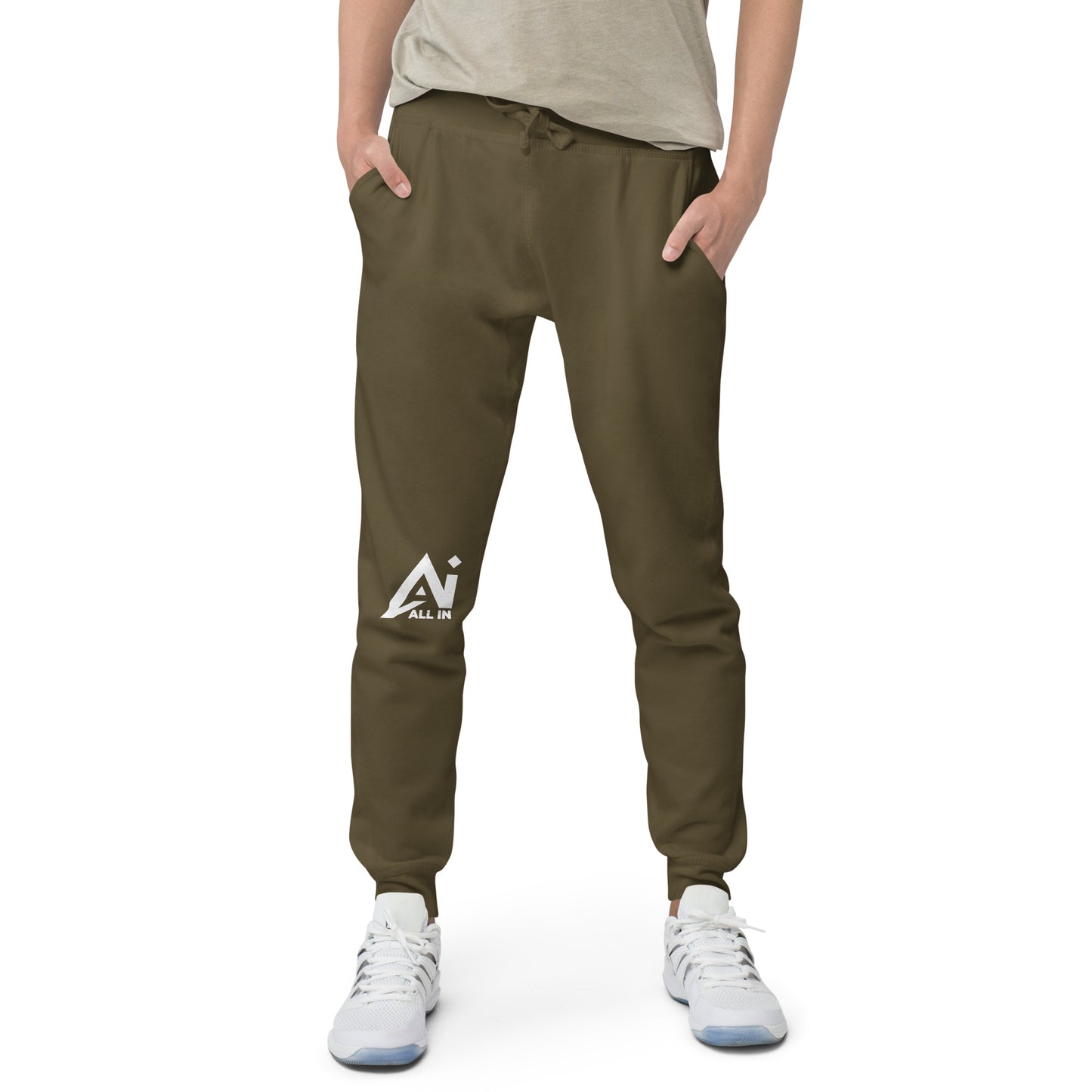 Unisex fleece sweatpants - right leg logo