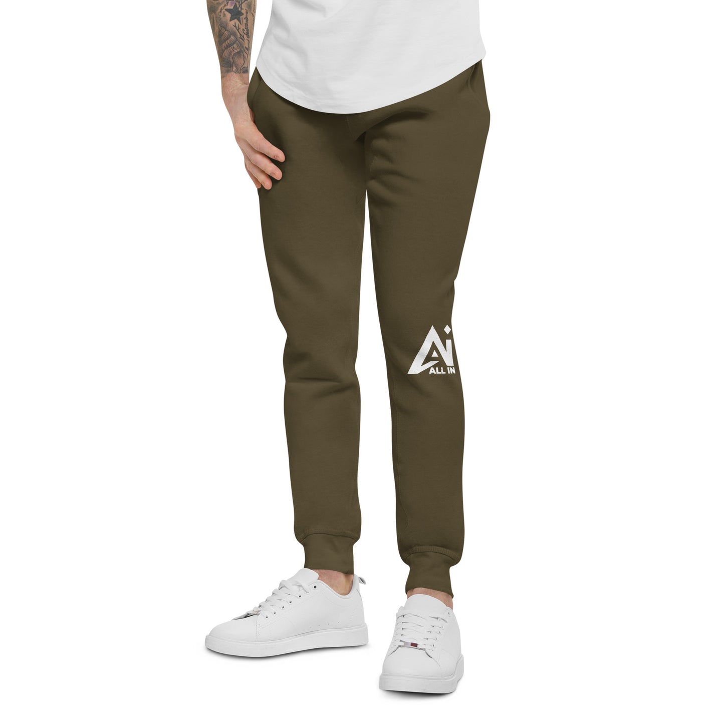 Unisex fleece sweatpants - left leg logo