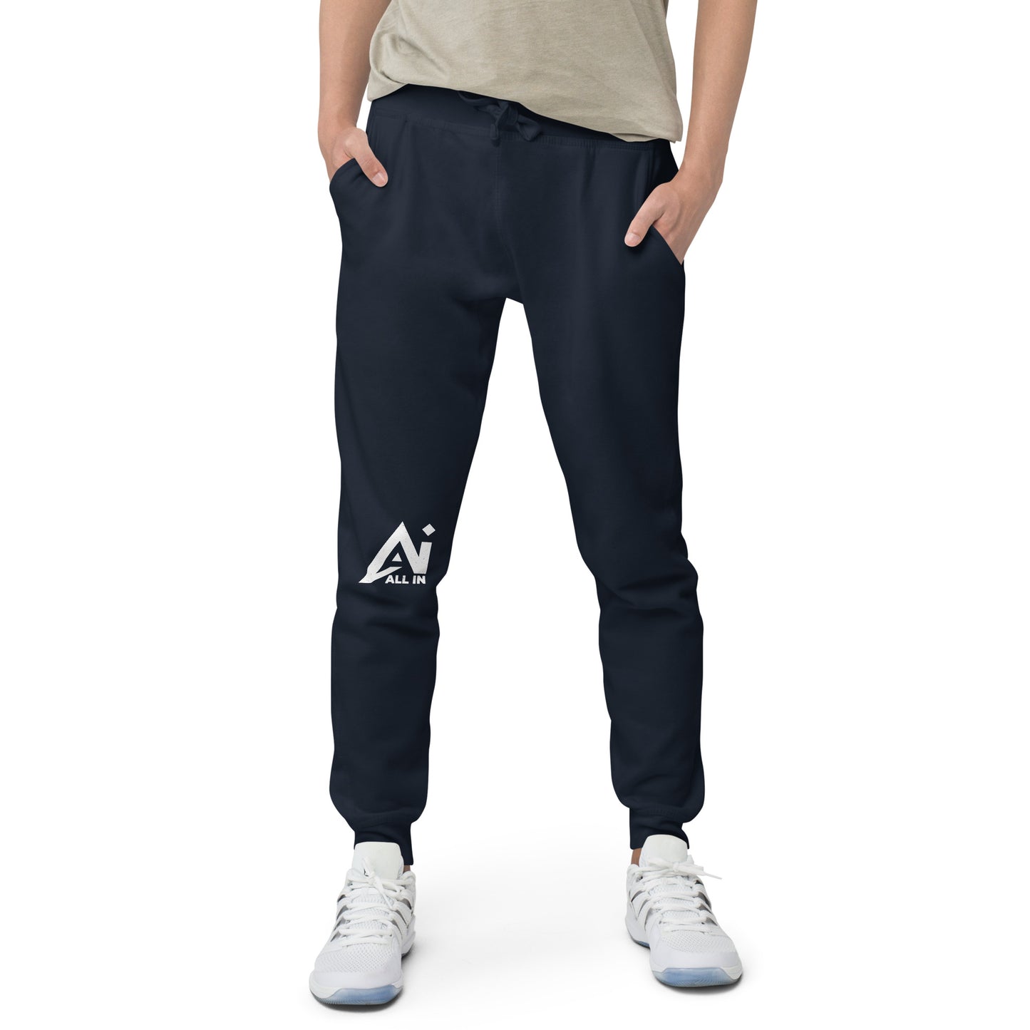 Unisex fleece sweatpants - right leg logo