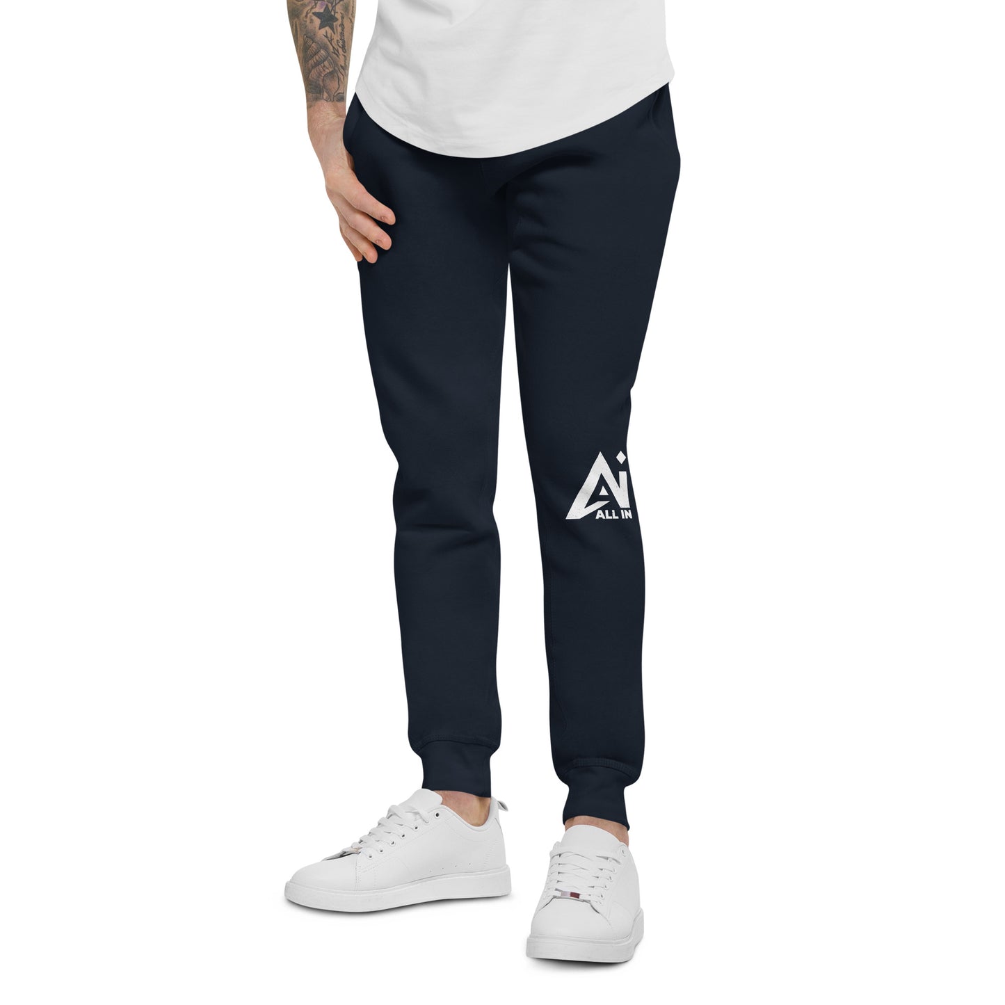 Unisex fleece sweatpants - left leg logo